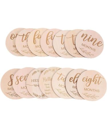Joy Depot 12-Piece Baby Monthly Wooden Cards and Discs Set for Newborns | Double-Sided Milestone Photo Props | Baby Shower Gift | 0-12 Months Growth Recording - Buy Online on GoSupps.com
