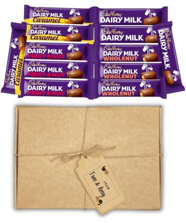 Personalised Cadbury Dairy Milk chocolates hamper gift for everyone for all occasions in unique presentation - Birthday anniversary get well thank you gift - comes with your own meaningful message - Buy Online on GoSupps.com
