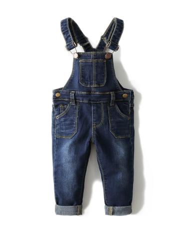 KIDSCOOL SPACE Baby Boy Girl Jean Overalls Toddler Slim Cute Denim Jumper 4-5 Years Blue-2087