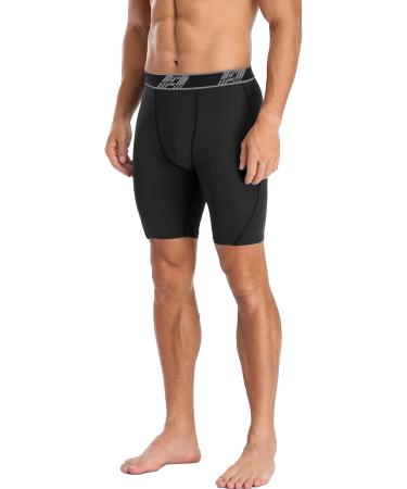 HOPLYNN Men's Compression Shorts - Quick-Drying 3/4 Running & Cycling Pants - Pack of 3 Black - Ideal for Football & Fitness - Buy Online on GoSupps.com