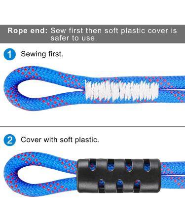Dolibest Heavy Duty Tow Rope for Water Sports - 20 Blue Towable Connector with Stainless Steel Hook - Buy Online on GoSupps.com
