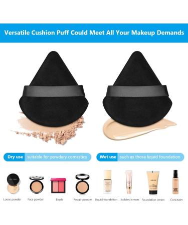 Ainiv 4PCS Triangle Makeup Puff Set | Reusable Soft Sponge for Loose Powder & Foundation | Washable Dual-Use Cosmetic Puff - Black - Buy Online on GoSupps.com