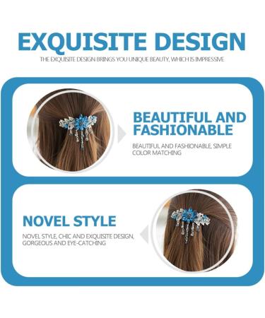 Hairpin Crystal Hair Clip Vintage Rhinestone Hair Clips Bridal Crystal Hair Barrettes Rhinestone Barrette Vintage Rhinestones Hair Clip Vintage Hair Clips Large Headgear Alloy Miss Inkblue colour - Buy Online on GoSupps.com