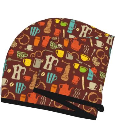 Hair Towel Wrap | Quick-Dry Turban with Button | Retro Coffee Hair Drying Towel - Buy Online on GoSupps.com