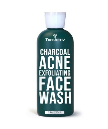 TreeActiv Acne Eliminating Charcoal Mask - Hormonal Face Wash to Detox Pores - Face Wash For Oily Skin With Bentonite Clay And Activated Charcoal - Cystic Acne Face Wash For Acne Prone Skin - Non-GMO 8 Fl Oz (Pack of 1)