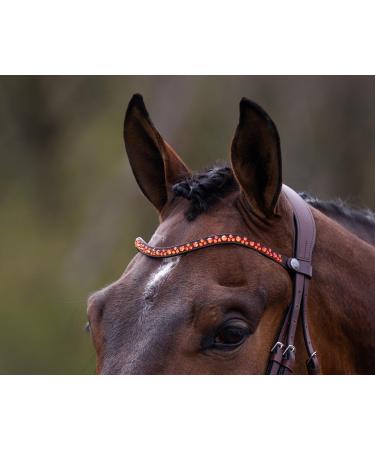 Buy Netproshop Leather Forehead Straps - Eldorado Wave Shape with Rhinestones - COB Size - Brown Flame Color - International Shipping Available - Buy Online on GoSupps.com