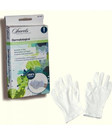 Ladies White 100% Cotton Moisturising Beauty Gloves Lining Eczema or Dry Skin Hand