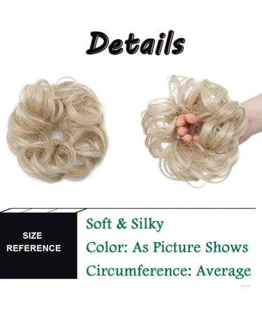 Ash Blonde Mix Bleach Blonde Messy Updo Hairpiece Scrunchie Extension - Buy Online on GoSupps.com
