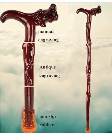 Wooden Walking Stick Solid Cane Walking Sticks Wood Walking Sticks with Handle for Old Man | Aged Peach Style Walker Assisting Unisex Rosewood Cane | Mobility Living - Buy Online on GoSupps.com