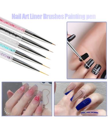 5PC Nail Art Brush Set - Dual-Ended Liner & Dotting Brushes for DIY Nail Design | Acrylic & UV Gel Suitable - Buy Online on GoSupps.com
