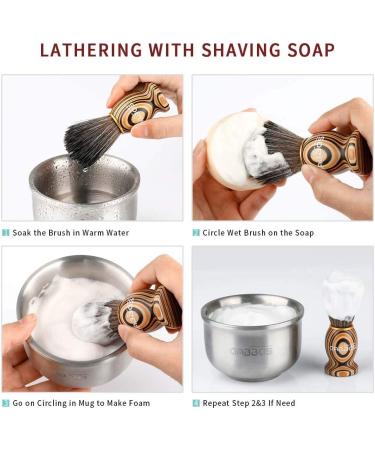 Anbbas Traditional Faux Badger Hair Shaving Brush - Wood Handle for Men's Close Wet Shave - Buy Online on GoSupps.com