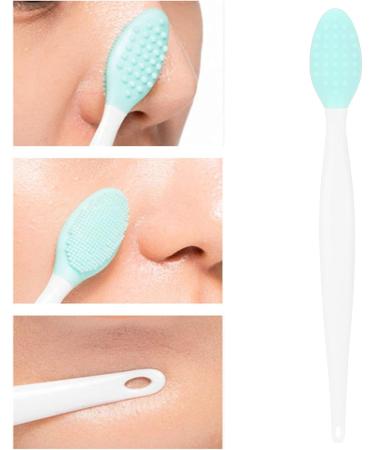 Silicone Nose Cleansing Brush - Double Sided Blackhead Remover for Home & Salon | Easy Grip Green - Buy Online on GoSupps.com
