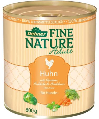 Buy Dehner Fine Nature Wet Dog Food - Premium Chicken for Adult Dogs 6 x 800g Cans | Healthy Natural Nutrition for Your Dog - International Shipping Available - Buy Online on GoSupps.com