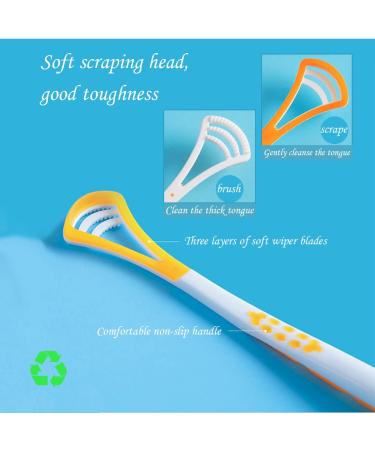 XIN HUA Tongue Brush (4+4pack) for Adults and Kids - Stainless Steel and Plastic Tongue Scraper Cleaner for Bad Breath - Buy Online on GoSupps.com