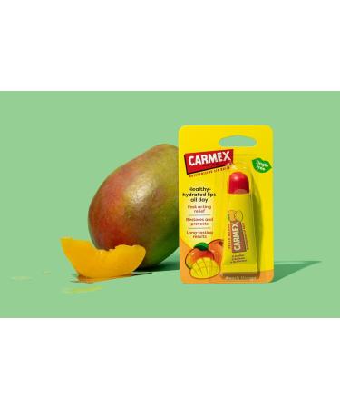 Carmex Peach Mango Tube Moisturizing and Soothing Lip Balm for Chapped Lips with Vaseline Vitamin E and Beeswax (12 x 10 g) - Buy Online on GoSupps.com