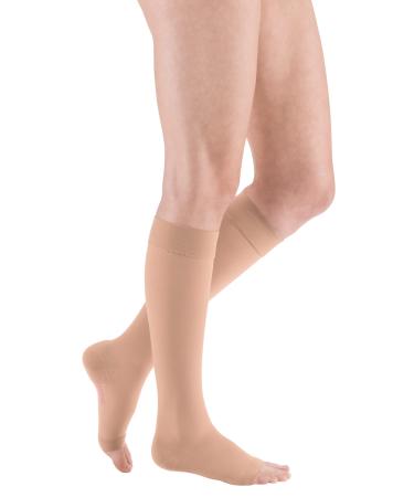 medi Duomed basic knee socks without lace unisex | Compression stockings CCL2 for women and men | Caramel | Size II