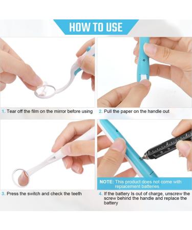 Acwoo Dental Mirrors with LED Light - 2-Piece Anti-Fog Oral Inspection Set | Blue & Orange - Buy Online on GoSupps.com