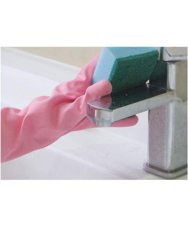 SEPTAM Cleaning Gloves Rubber gloves glove kitchen pink (29 cm) dishwashing pot household velvet non-slip protective hand - Buy Online on GoSupps.com