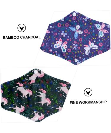Heallily 5pcs Charcoal Fiber Reusable Sanitary Napkins | Washable Cloth Menstrual Pads & Panty Liners for Women & Girls - Eco-Friendly & Comfortable - Buy Online on GoSupps.com