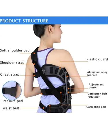 Spinal Auxiliary Orthosis Adjustable Scoliosis Posture Corrector Fixed Correction Brace After Scoliosis for Back Postoperative Recovery Adults Health Care Back Posture - Buy Online on GoSupps.com