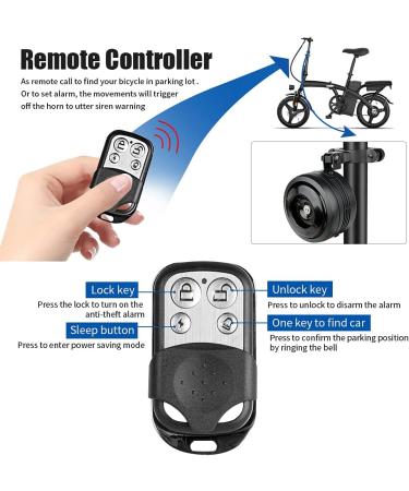 Electric Bike Bell Alarm Horn with Remote Controller | Anti-Theft Vibration Alarm | USB Rechargeable | Waterproof | for Mountain Bike, Road Bicycle, Scooters - Buy Online on GoSupps.com
