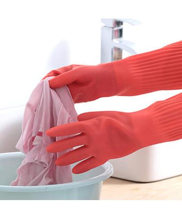 Buogint Long Rubber Gloves Kitchen Dishwashing Gloves Reusable Household Gloves Waterproof Cleaning Gloves for Home Painting Garden - Buy Online on GoSupps.com