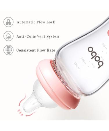 YOHKOH Natural Glass Baby Bottle Gift Set, Anti-Colic, Wide Neck, 8.8oz (Pack of 4) Green - Buy Online on GoSupps.com