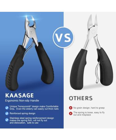 Kaasage Podiatrist Toenail Clippers for Thick Nails - Surgical Stainless Steel, Sharp Curved Blades, Anti-Slip Handle - Professional Nail Cutter for Men, Women, Seniors - Modern Design - Buy Online on GoSupps.com