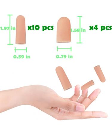 14 PCS Silicone Finger Cots for Trigger Finger, Hand Eczema, Arthritis - Soft Gel Finger Protectors - Reusable Finger Caps - Beige - Buy Online on GoSupps.com