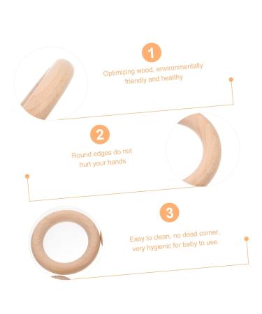 Toyvian 6ST Molar Wooden Circle Accessories - Unfinished Wooden Rings for Baby Teething - Natural Beech Wood Bite Rings - Buy Online on GoSupps.com