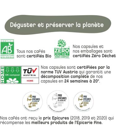 TERRAMOKA 60 Capsules Organic Coffee of excellence a blend of 3 Arabicas: India Ethiopia and Brazil - Compatible with Nespresso Capsule machines - Intense and round - Zero Waste - Roasted in France - Buy Online on GoSupps.com