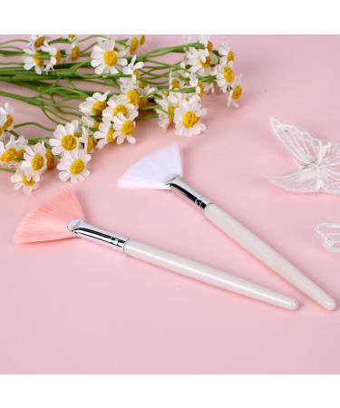 2-Pack Soft Fan Brush Set for Facial Masks | Pink & White Makeup Applicator for Women & Girls - Buy Online on GoSupps.com