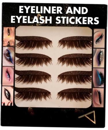 MAGICLULU 24 Pairs False Eyelash Stickers Glitter Makeup Fake Lashes Pipeline Plastic Double Eyelid Sticker 1 count (Pack of 1) Blackx6pcs - Buy Online on GoSupps.com