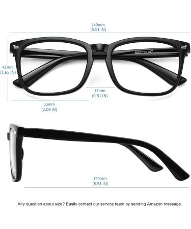 Meetsun Blue Light Blocking Glasses - UV400 Transparent Lens | Anti-Headache & Better Sleep - Black & Transparent Pink - Buy Online on GoSupps.com