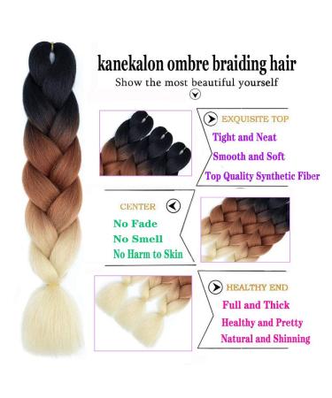 Shop Ombre Jumbo Braids - Blond Kanecalon Extensions for Crochet Braids | Quality Kunsthaar Hair - Buy Online on GoSupps.com