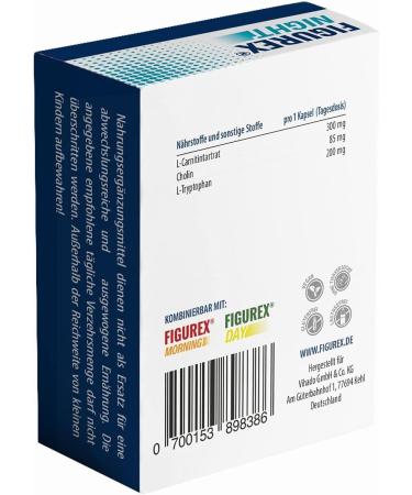 Figureex Night Capsules for Normal Metabolism | L-Tryptophan & L-Carnitine | 30 Capsules - Buy Online on GoSupps.com