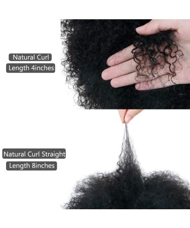Queentas 8 #1B Short Afro Curly Real Hair Wig for Women - Natural Winding Curls with Free Hairnet | 20.32 cm - Buy Online on GoSupps.com