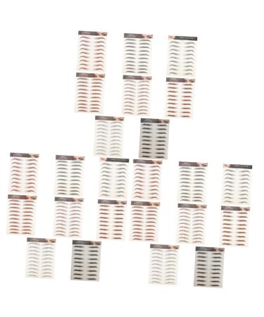 NOLITOY 24 Pcs Imitation Eco Eyebrow Sticker Stickers Hair Eyebrows Hair- Fake Eyebrows Make up Cosmetic 6d 1 count (Pack of 1) Assorted Colorx3pcs