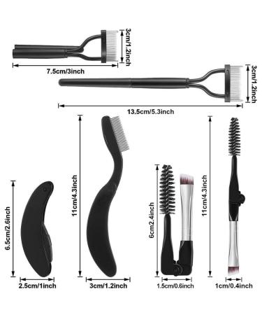 Folding Eyebrow Comb & Eyelash Separator Set - 3-Piece Steel Makeup Grooming Brush for Perfect Brows & Lashes - Buy Online on GoSupps.com