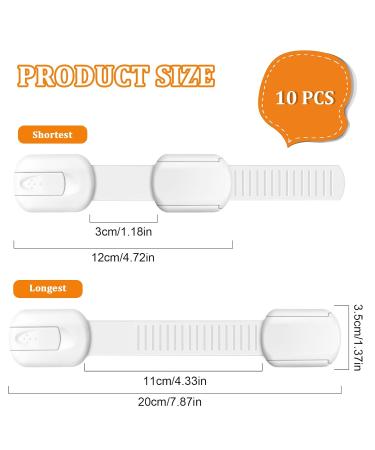 10 Child Safety Cabinet Locks - Self-Adhesive Drawer Locks for Cupboards & Fridges - No Drilling Needed - White - Buy Online on GoSupps.com