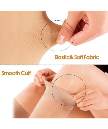 Buy Calf Compression Sleeve 20-30mmHg | Flight Support Socks for Men & Women | Relief for Shin Splints Swelling & Varicose Veins | Large Beige - Buy Online on GoSupps.com