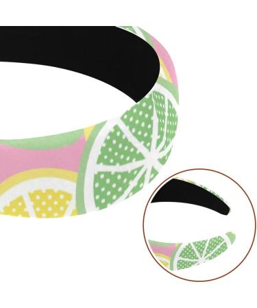 2 Pieces Headbands Women Hair Head Bands Green Yellow Lemon Lime Fruit Pink Non Slip Thick Padded Hairband Hair Band Hoops Vintage Thick Hair Wrap Multi-colored 7 - Buy Online on GoSupps.com