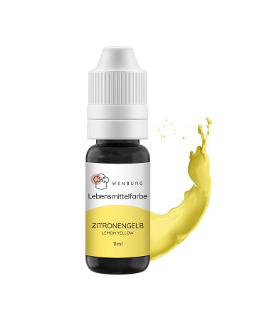 Wenburg food coloring 11ml highly concentrated made in EU sugar -free fluid liquid for coloring doughs drinks flavors slime (lemon yellow)
