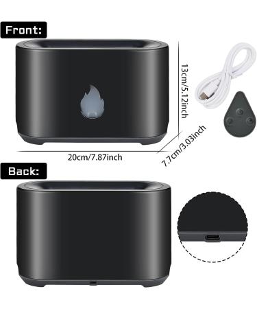 Pipihome Aroma Diffuser - 7 Color Flame Effect 200ml Ultrasonic Humidifier & Aromatherapy Oil Diffuser 2-in-1 with Remote Control for Office Bedroom Yoga Spa (Black) - International Shipping Available - Buy Online on GoSupps.com
