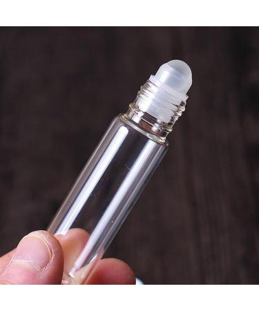 FSSTUD 10 PCS 10ml Clear Empty Glass Essential Oil Bottles - Roll-On Ball - Perfect for DIY & Aromatherapy - International Shipping Available - Buy Online on GoSupps.com