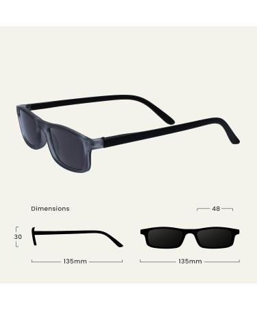 Matt Grey Black Lightweight UV400 Sun Readers - Comfortable Reading Glasses for Men & Women | S17-7 +2.00 - Buy Online on GoSupps.com