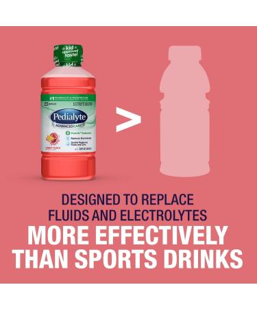 Pedialyte Advanced Care Cherry Punch Electrolyte Solution 33.8 Fl Oz - Pack of 8 - Buy Online on GoSupps.com