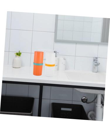 Frcolor Portable Travel Toothbrush Cup Holder - 2 Piece Toothbrush Carrier & Organizer for School Supplies - Orange 20x8.4x6.4cm - Buy Online on GoSupps.com