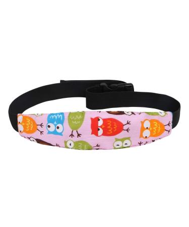 URAQT Baby Kids Safety Head Support Hugger Toddler Safety Car Seat Head Strap Sleep Nap Aid Holder Belt Neck Protection Belt Offers Protection for Kids 1pc - Pink owl