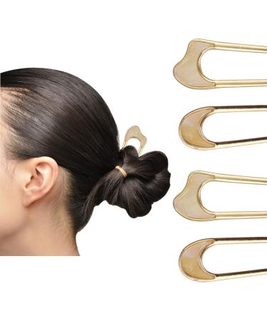 French Hair Pin U Shaped Metal (Pack of 4) - Ideal for Thick Hair - Elegant Hair Fork for Buns - Women's Hairstyle Accessories - Buy Online on GoSupps.com